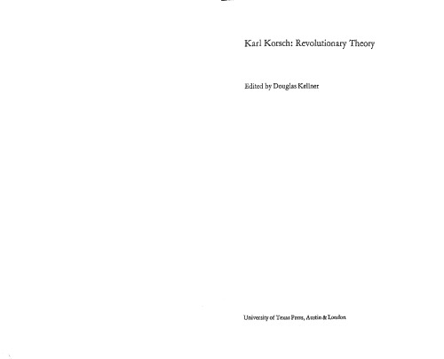 Karl Korsch; Revolutionary Theory