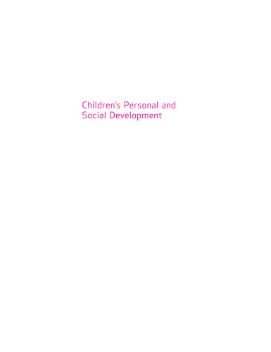 Children's Personal and Social Development (Child Development)