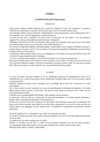 La meditazione passo dopo passo