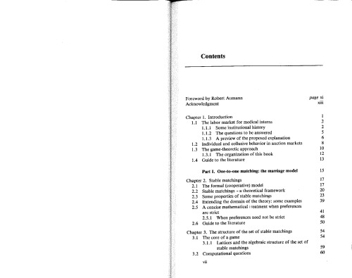 Two-Sided Matching: A Study in Game-Theoretic Modeling and Analysis (Econometric Society Monographs)