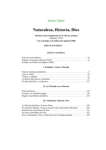 Naturaleza, Historia, Dios  Nature, History, God (Spanish Edition)