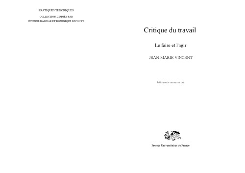 Critique du travail I