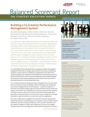 Balanced Scorecard Report - the Strategy Execution Source - Mar-Apr 2011 - Vol 13 No 2