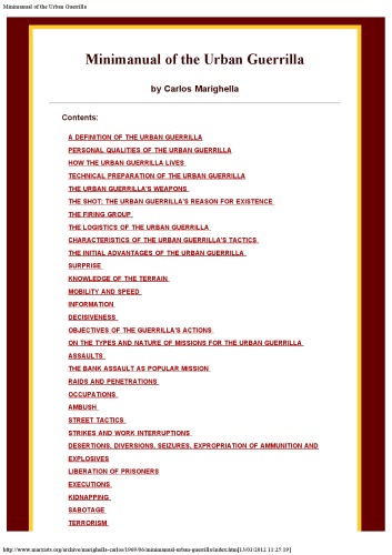 Mini manual of the Urban Guerrilla