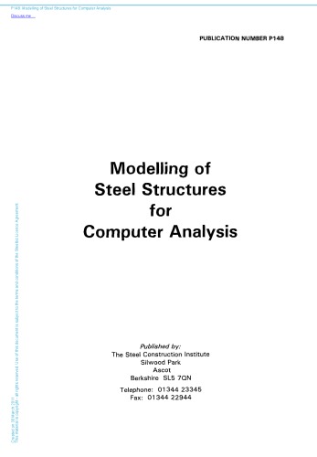 Modelling of Steel Structures for Computer Analysis