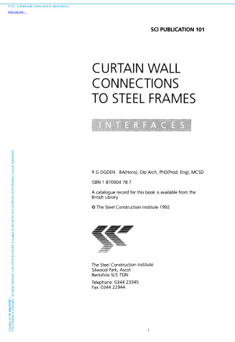 Interfaces: Curtain Wall Connections to Steel Frames