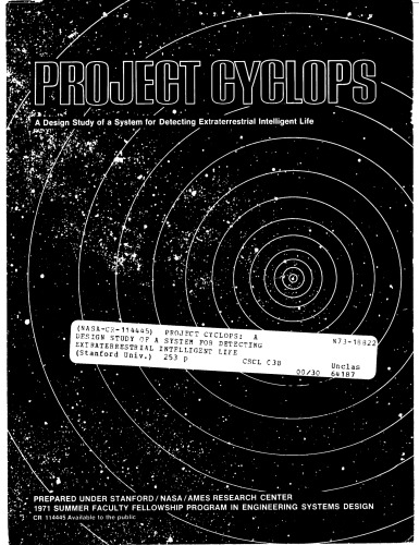 Project Cyclops: A Design Study of a System for Detecting Extraterrestrial Intelligence