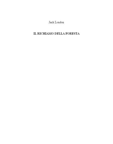 Il richiamo della foresta