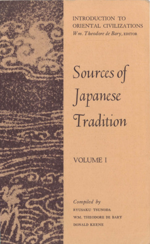 Sources of Japanese Tradition, Volume 1