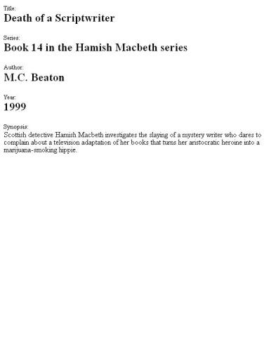 Death of a Scriptwriter