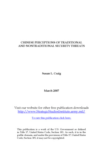 Chinese Perceptions of Traditional and Nontraditional Security Threats