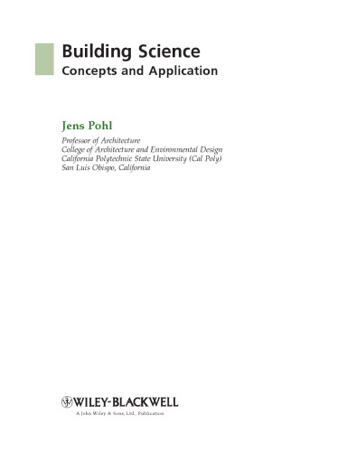 Building Science: Concepts and Application