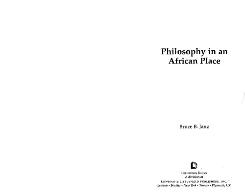 Philosophy in an African Place
