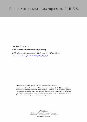 Non-commutative differential geometry