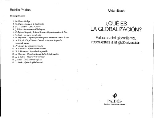¿Qué es la globalización?: falacias del globalismo, respuestas a la globalización