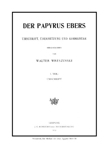 Der Papyrus Ebers