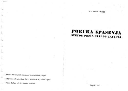 Poruka spasenja Svetog Pisma Starog Zavjeta