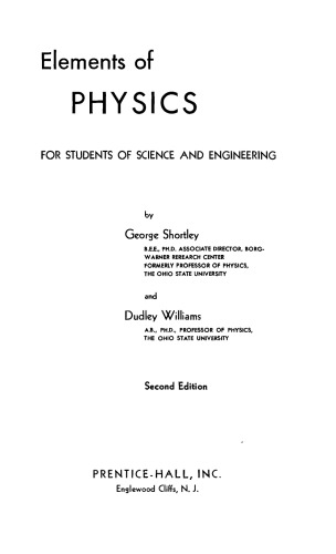 Elements of physics for students of science and engineering