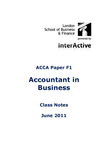 LSBF notes ACCA F1