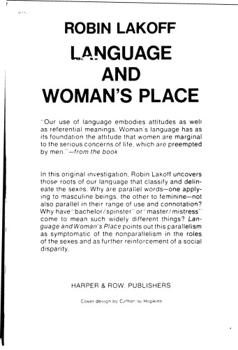 Language and woman's place