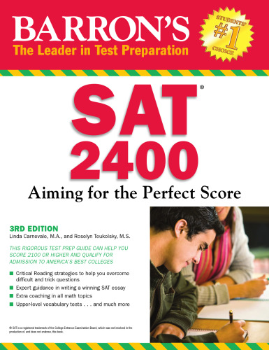 Barron's SAT 2400: Aiming for the Perfect Score (3rd ed)