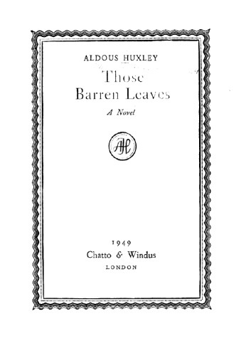 Those Barren Leaves (British Literature Series)