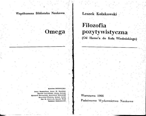 Filozofia pozytywistyczna (Od Hume'a do Koła Wiedeńskiego)