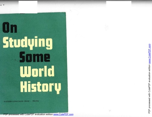 On studying some world history