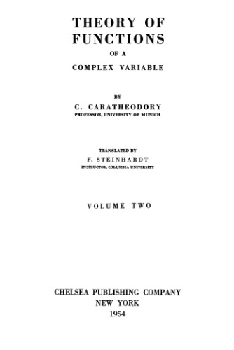 Theory of Functions of a Complex Variable, Vol. 2