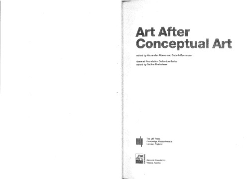 Art After Conceptual Art (Generali Foundation Collection)