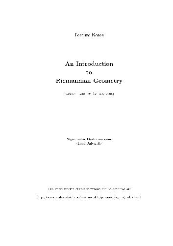 An introduction to Riemannian geometry