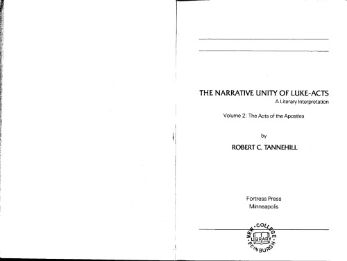 The Narrative Unity of Luke-Acts  (Volume II)