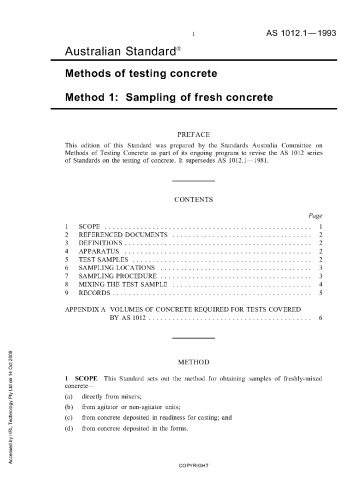 Methods of testing concrete. Methods 1. Sampling of fresh concrete