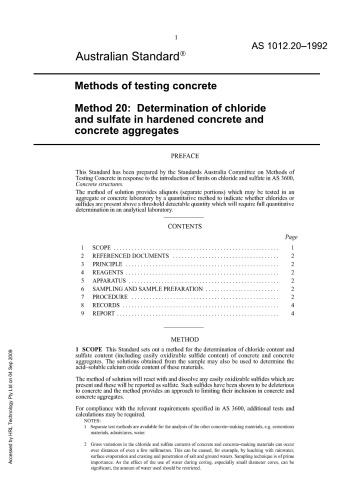 Methods of testing concrete, Deel 20