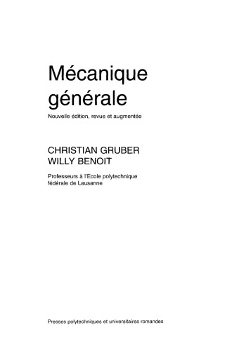Mécanique générale