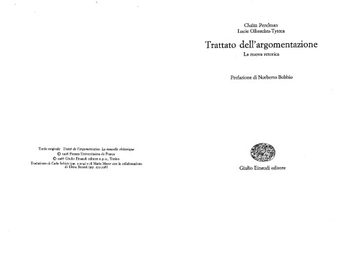 Trattato dell'argomentazione. La nuova retorica