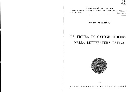 La figura di Catone Uticense nella letteratura latina