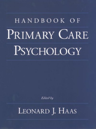 Handbook of primary care psychology