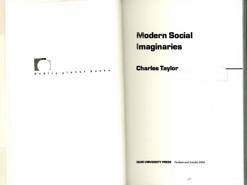 Modern Social Imaginaries