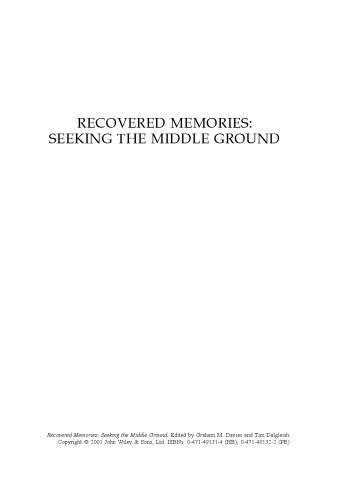 Recovered Memories: Seeking the Middle Ground