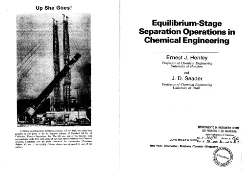 Equilibrium-Stage Separation Operations in Chemical Engineering