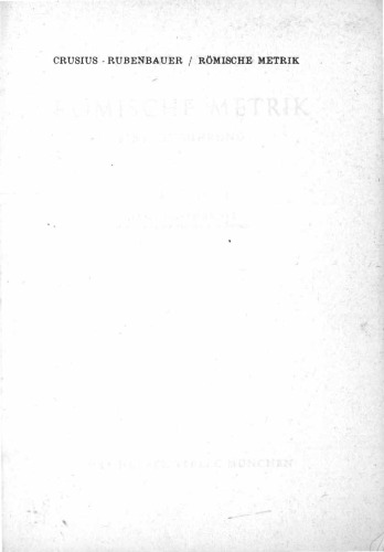 Römische Metrik. Eine Einführung