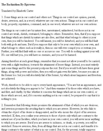 Enchiridion: The Stoic's Manual for Living