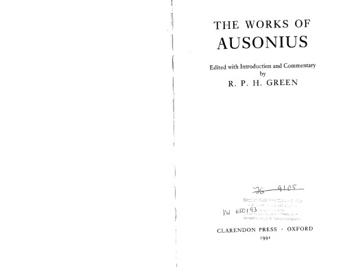 The Works of Ausonius