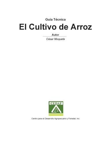 El Cultivo del Arroz: guía técnica