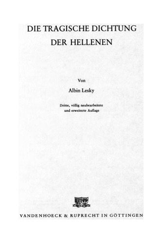 Die tragische Dichtung der Hellenen (third ed.)