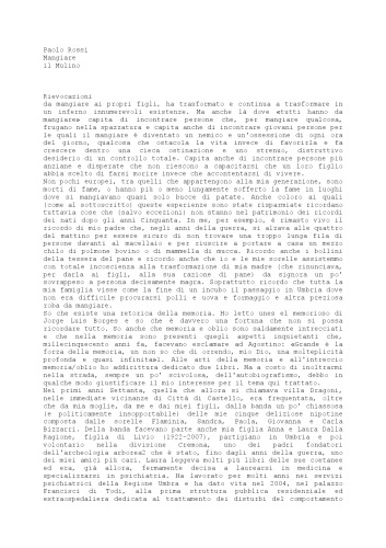 Mangiare. Bisogno desiderio ossessione