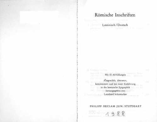 Römische Inschriften: Lateinisch-Deutsch