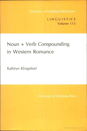 Noun + verb compounding in Western romance
