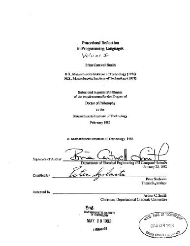 Reflective procedural programming (phd thesis)